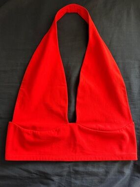 wild fable Red Halter Deep V Crop Top
